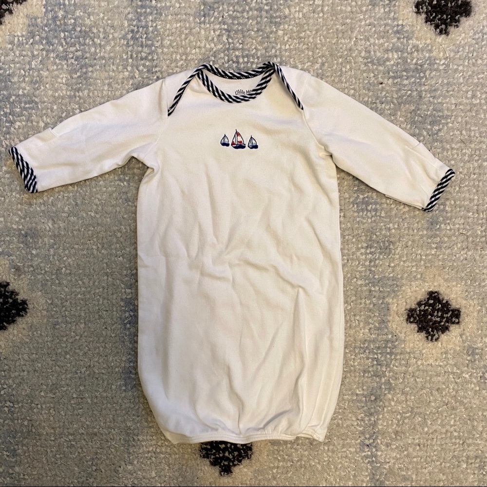 Little Me Sleepgown Sailboats 0-3m NWOT